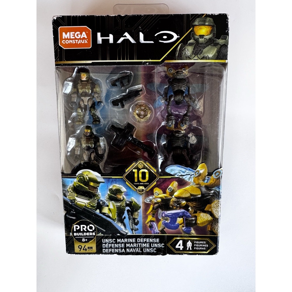 Mega Construx Halo UNSC Marine Defense Mini Figure Set GFT67 4 Figures 10th